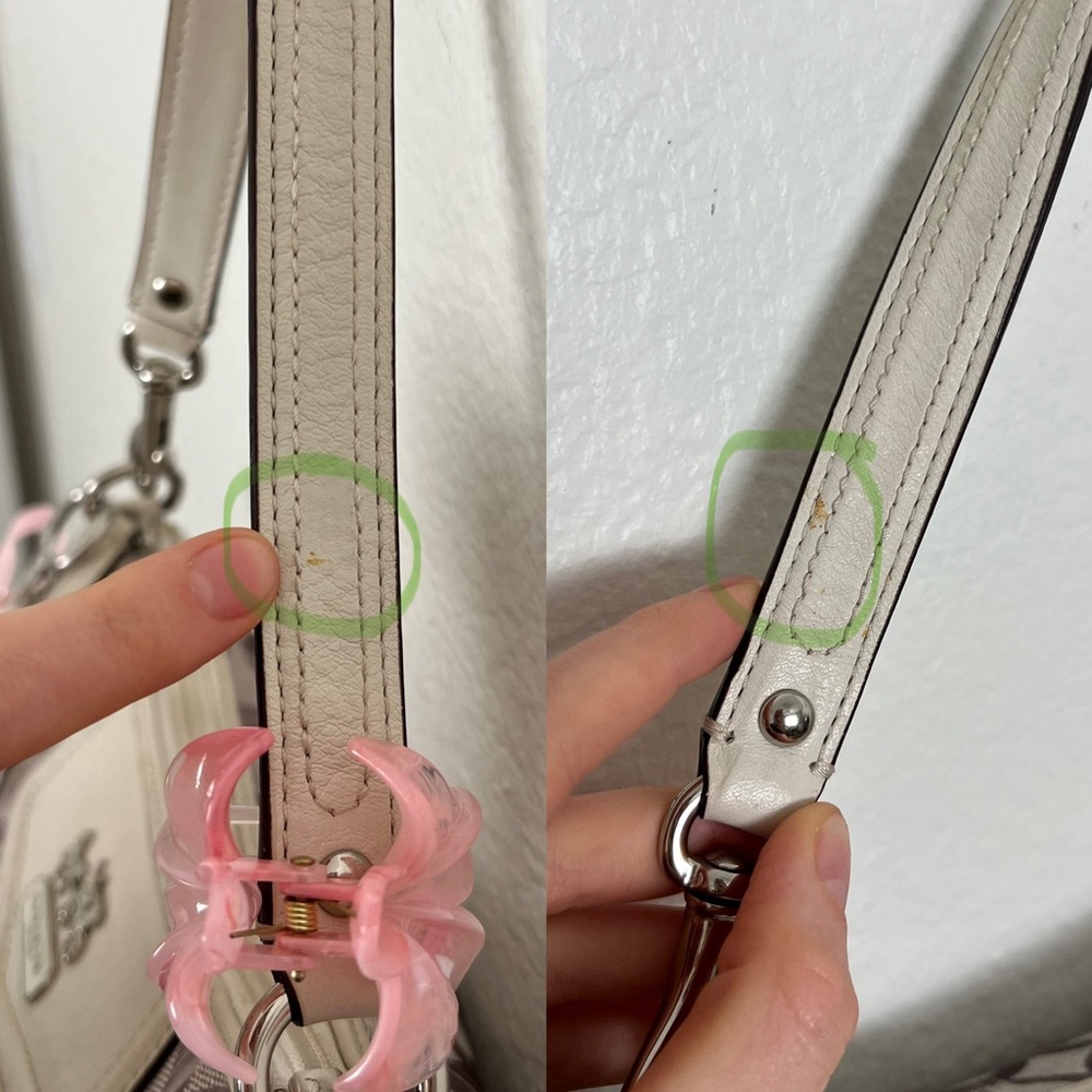 Coach Beige and Pink Shoulder Bag with Chain Detail - Picture 3 of 16